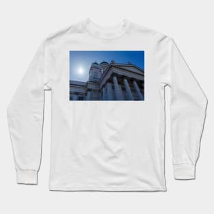 Entrance to white Helsinki Cathedral Long Sleeve T-Shirt